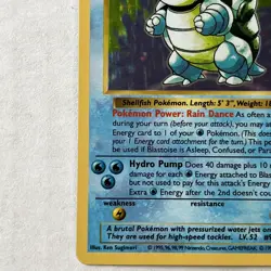 Blastoise Base Set 002/102 Shadowless Unlimited Edition Holo Card DAMAGED - Image 5