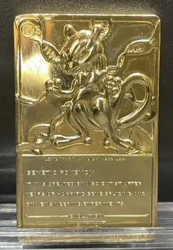 1999 Burger King Pokemon 23K Gold Plated Card MEWTWO - Image 3
