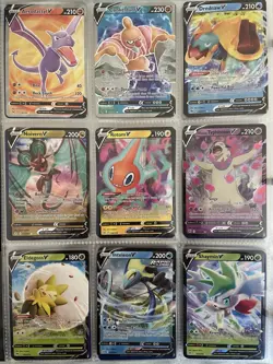 LOT 162 Pokemon Cards Holo Full Art Mew V Terapagos Ex Typhlosion Aerodactyl - Image 2