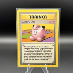 Pokemon Clefairy Doll Trainer Card Base Set Rare 70/102 - Image 1