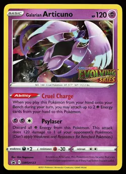 Galarian Articuno SWSH123 Holo Stamped Evolving Skies Promo Pokemon Card - Image 1
