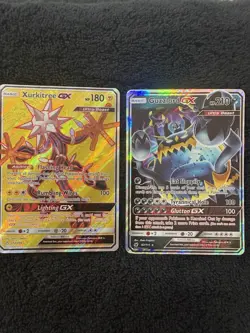 Pokemon Guzzlord GX & Xurkitree GX Sun & Moon Ultra Beast Holo Card Lot - Image 1