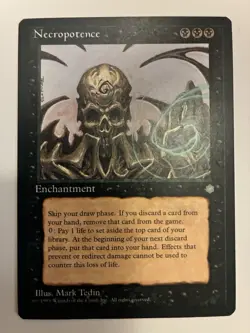 MTG Magic the Gathering Ice Age Regular Rare English NECROPOTENCE NM - Image 1