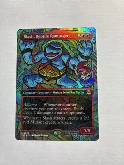Slash, Reptile Rampager (Borderless) Foil TMNT MTG Plus Bonus Rare!!! - Image 1