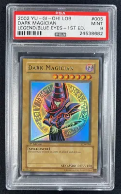 Yu-Gi-Oh! Dark Magician Legend of Blue Eyes 1st Edition Ultra Rare LOB-005 PSA 9 - Image 1