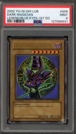 Yu-Gi-Oh! Dark Magician Legend of Blue Eyes 1st Edition WAVY LOB-005 PSA 9 - Image 1