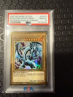 Yu-Gi-Oh Maximum Gold Blue Eyes White Dragon MGED-EN001 PSA 10 - Image 1