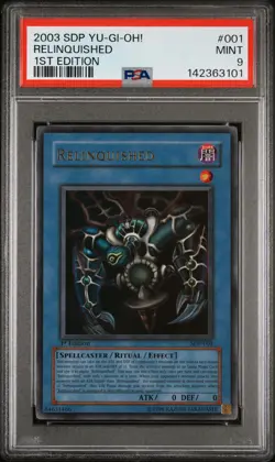 2003 YU-GI-OH! STARTER DECK: PEGASUS 1ST EDITION #001 RELINQUISHED PSA 9 - Image 1