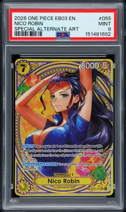 2026 ONE PIECE EXTRA BOOSTER HEROINES EDITION SPECIAL ALT ART NICO ROBIN PSA 9 - Image 1