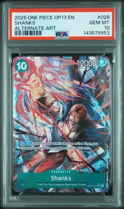 2025 ONE PIECE OP13-CARRYING ON HIS WILL ALTERNATE ART #028 SHANKS PSA 10 - Image 1