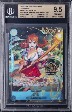 2025 ONE PIECE PROMOS JPN PREMIUM BANDAI 3RD ANNIV. SET #OP11054 NAMI SR BGS 9.5 - Image 1