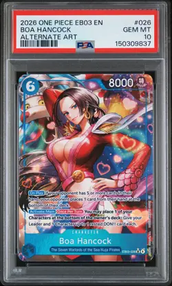 2026 ONE PIECE EXTRA BOOSTER HEROINES EDITION ALTERNATE ART BOA HANCOCK PSA 10 - Image 1