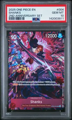 2025 ONE PIECE ENGLISH VERSION 2ND ANNIVERSARY SET #004 SHANKS PSA 10 - Image 1
