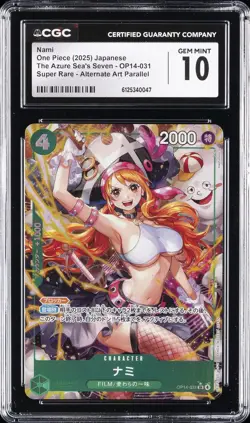 2025 ONE PIECE JPN THE AZURE SEA'S SEVEN ALTERNATE ART #OP14-031 NAMI CGC 10 - Image 1