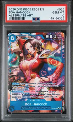 2026 ONE PIECE EXTRA BOOSTER HEROINES EDITION ALTERNATE ART BOA HANCOCK PSA 10 - Image 1
