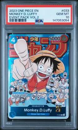 2023 ONE PIECE PROMOS EVENT PACK VOL.2 #033 MONKEY D. LUFFY PSA 10 - Image 1