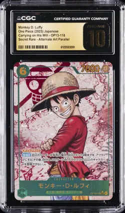 2025 ONE PIECE JPN CARRYING ON HIS WILL ALT ART MONKEY D LUFFY CGC 10 PRISTINE - Image 1