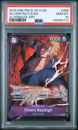 2025 ONE PIECE OP13-CARRYING ON HIS WILL ALTERNATE ART SILVERS RAYLEIGH PSA 10 - Image 1