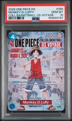 2026 ONE PIECE PROMOS ONE PIECE BASKETBALL : US VOYAGE MONKEY D. LUFFY PSA 10 - Image 1