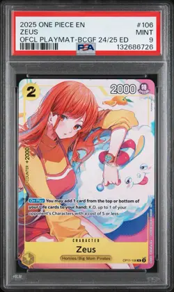 2025 ONE PIECE PROMOS GAMES FEST 24-25 EDITION #106 ZEUS PSA 9 - Image 1