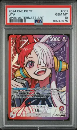 2024 ONE PIECE OP06-WINGS OF THE CAPTAIN | ALTERNATE ART #001 UTA PSA 10 - Image 1