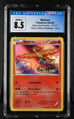 CGC 8.5 Moltres XY127 Fates Collide Stamped Promo Holo 2016 Pokemon Card - Mint - Image 1