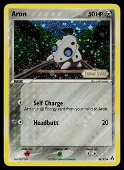 Pokemon Card - Aron Legend Maker 48/92 Common Reverse Holo STAMPED - Image 1