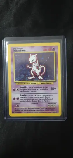 Mewtwo Holo Rare 10/102 Base Set 1999 WOTC Pokemon Card Vintage Original - Image 2