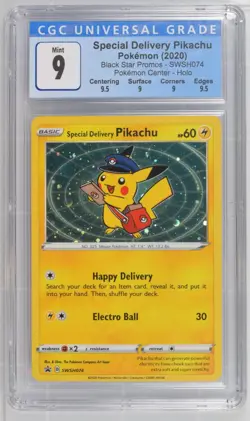CGC 9 Pokemon SPECIAL DELIVERY PIKACHU Black Star PROMO CARD Japan POKECENTER - Image 1
