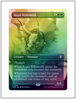 1x Regal Behemoth, Borderless Art Foil, Commander Masters, Magic MTG NM - Image 1