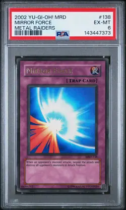 2002 YU-GI-OH! MRD-METAL RAIDERS #138 MIRROR FORCE PSA 6 - Image 1