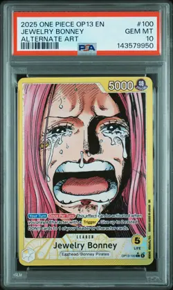 2025 ONE PIECE OP13-CARRYING ON HIS WILL ALTERNATE ART JEWELRY BONNEY PSA 10 - Image 1