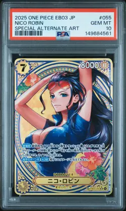 2025 ONE PIECE JPN EB03-ONE PIECE HEROINES EDT SPECIAL ALT ART NICO ROBIN PSA 10 - Image 1
