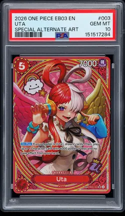 2026 ONE PIECE EXTRA BOOSTER HEROINES EDITION SPECIAL ALT ART #003 UTA PSA 10 - Image 1