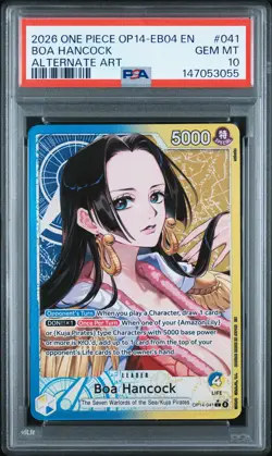 2026 ONE PIECE OP14-EB04-THE AZURE SEA'S SEVEN ALTERNATE ART BOA HANCOCK PSA 10 - Image 1