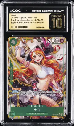 2025 ONE PIECE JAPANESE THE AZURE SEA'S SEVEN #OP14-031 NAMI CGC 10 PRISTINE - Image 1
