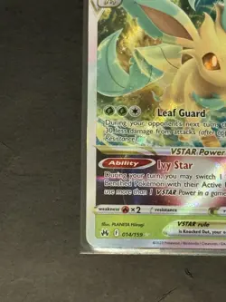 Pokemon TCG Leafeon VSTAR Crown Zenith Holo Ultra Rare Card 014/159 NM Condition - Image 4
