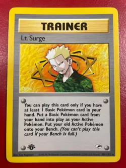 Lt. Surge 101/132 Gym Heroes Regular First Edition Pokemon Card - Image 1