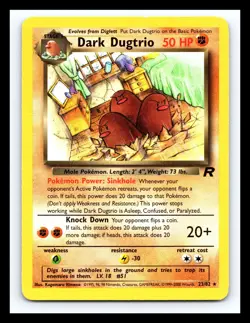 💥 DARK DUGTRIO Pokemon # 23/82 Team Rocket Set WOTC Vintage 2000 Card - Image 1