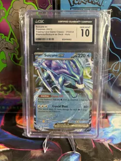 Suicune ex CGC 10 Holo Trading Card Game Classic 010/034 Pokemon TCG 2023 - Image 1