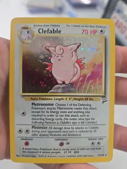 Pokemon TCG Clefable Base Set 2 Holo Unlimited Rare Card 5/130 MP-LP Condition - Image 1
