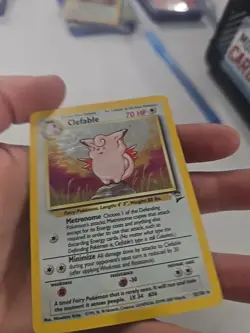 Pokemon TCG Clefable Base Set 2 Holo Unlimited Rare Card 5/130 MP-LP Condition - Image 2