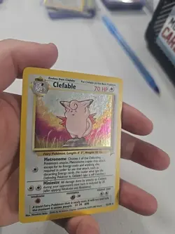 Pokemon TCG Clefable Base Set 2 Holo Unlimited Rare Card 5/130 MP-LP Condition - Image 3
