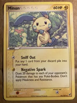 Minun Pokemon Card Deoxys 41/107 LP - Image 1