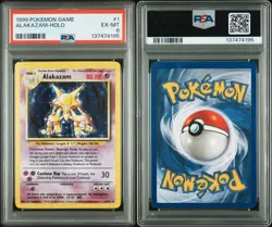 PSA 6 - Pokemon Card - Base 1/102 - ALAKAZAM (holo) EX-MT - Image 3