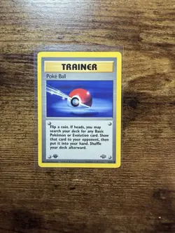 Poke Ball Trainer 64/64 Jungle 1st Edition Pokemon Card Keiji Kinebuchi Art - Image 1