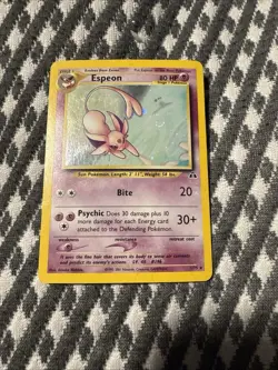 Pokemon Espeon Neo Discovery Holo Rare 1/75 80 HP Stage 1 Unlimited Card - Image 1