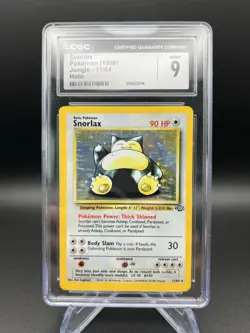 CGC 9 MINT Snorlax 1999 Jungle 11/64 Holo Pokemon Card - Image 1