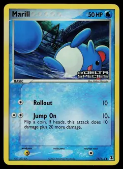 Pokemon Card - Marill Delta Species 76/113 Common Reverse Holo Stamped - Image 1
