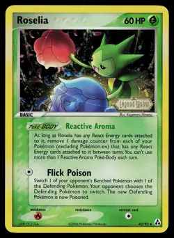 Pokemon Card - Roselia Legend Maker 42/92 Reverse Holo Stamped - Image 1